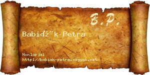 Babiák Petra névjegykártya