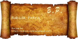 Babiák Petra névjegykártya