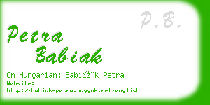 petra babiak business card